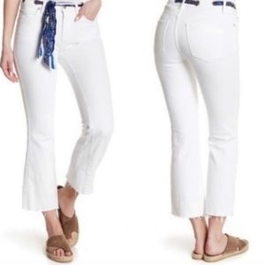 We the Free People Belt Our Crop Fray Hem Mid Rise Bootcut Jeans, Size 29